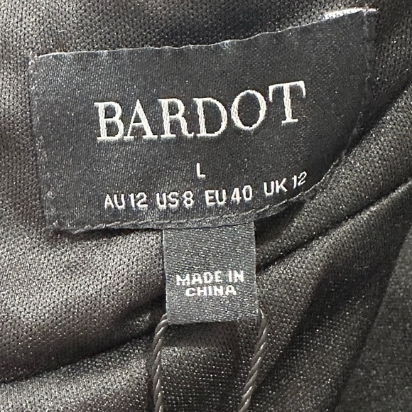 Bardot Inara Velour Mini Dress Rosette Halter Whimsigoth Black Size 8 New Party - Picture 10 of 15